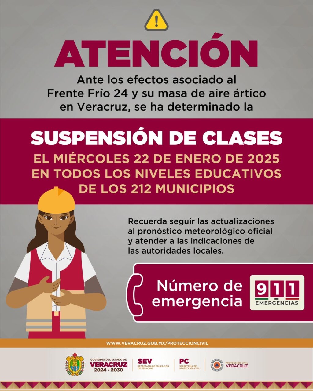 Se suspenden clases este miércoles por bajas temperaturas