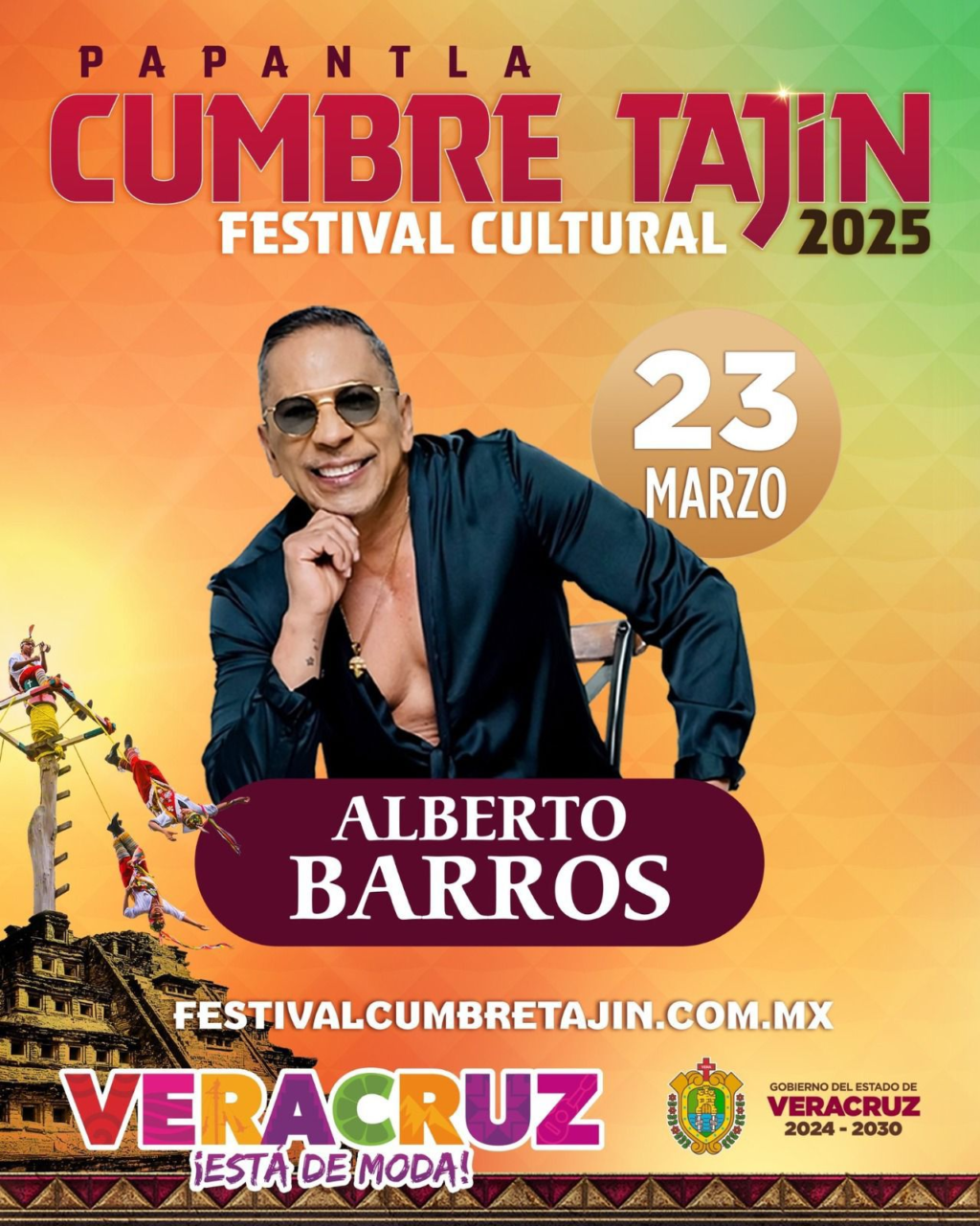 Alberto Barros cerrará con gran concierto el festival Cumbre Tajín 2025