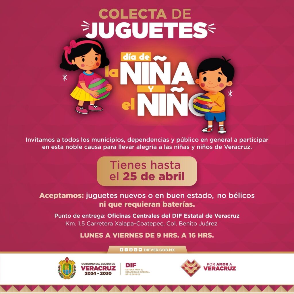 Invita DIF Estatal Veracruz a sumarse a la Colecta de Juguetes 