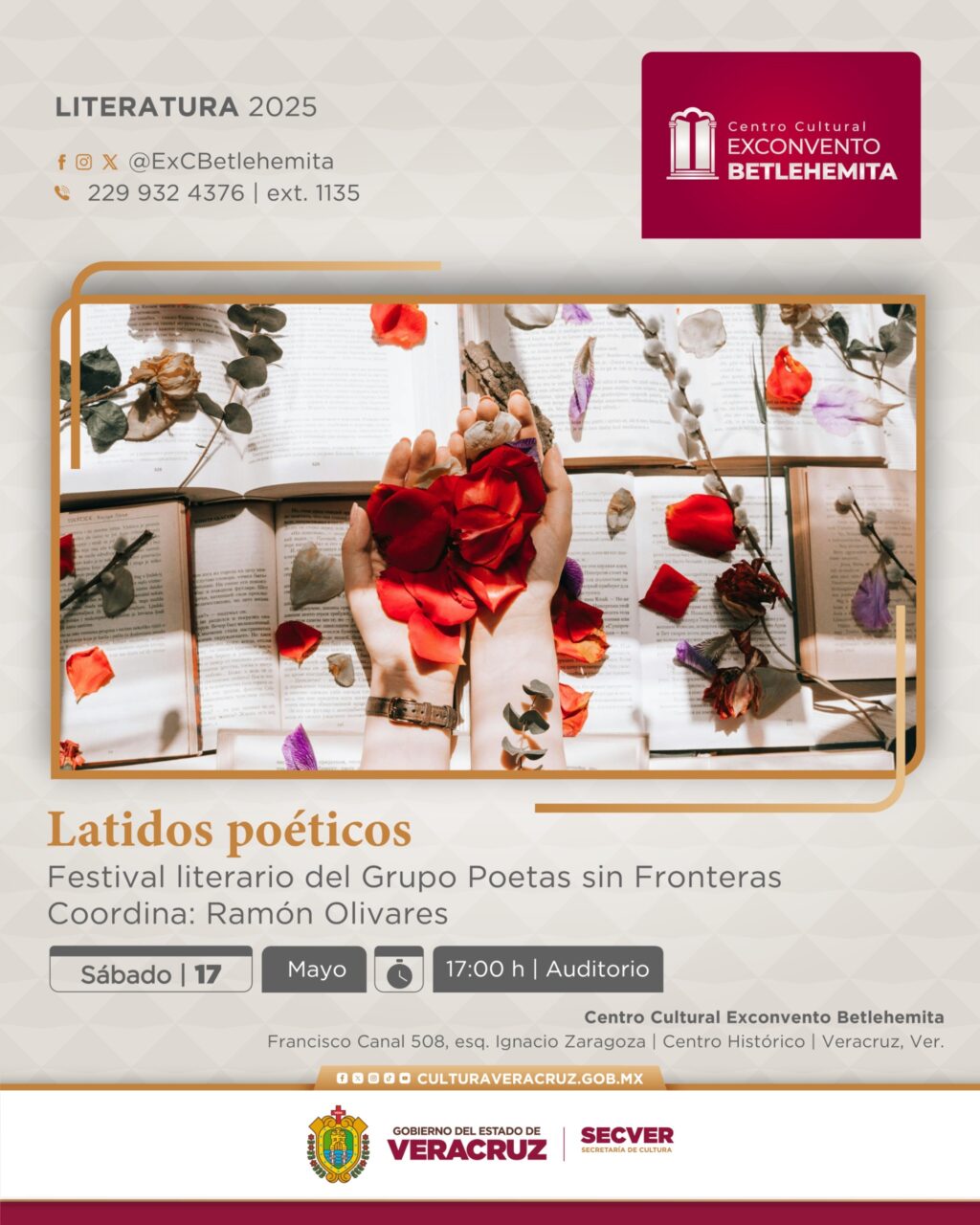 Asiste al festival literario Latidos poéticos en el Exconvento Betlehemita 